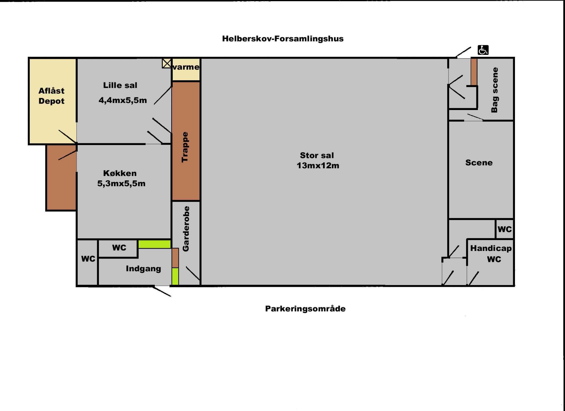 Plantegning over Helberskov Forsamlingshus Thulstedhus